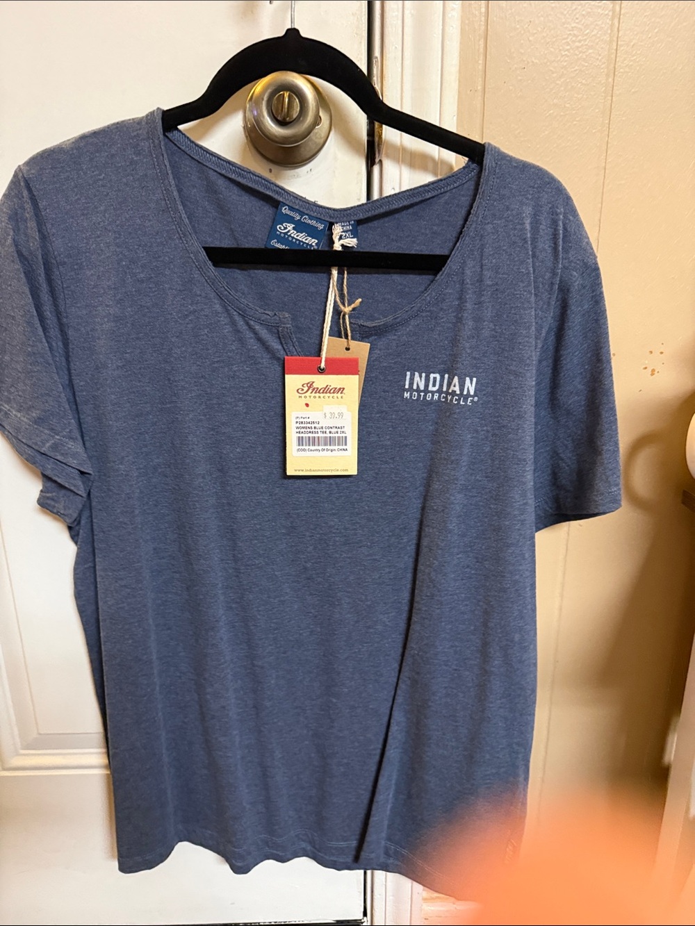 Indian Motorcycle Women's Blue Scoop Neck Tee